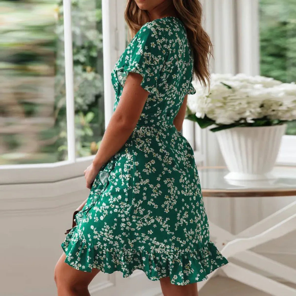 Boho Floral Ruffle Chiffon Dress - All Dresses - Dresses - 6
