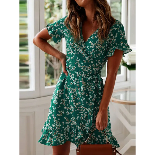 Boho Floral Ruffle Chiffon Dress - All Dresses - Dresses - 7