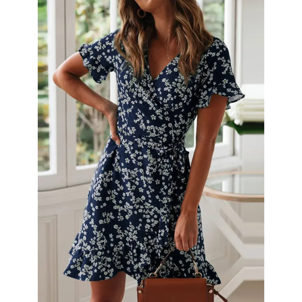 Boho Floral Ruffle Chiffon Dress - All Dresses - Dresses - 8