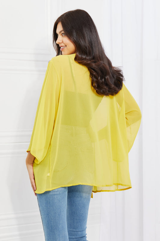 Just Breathe Full Size Chiffon Kimono in Yellow - Women’s Clothing & Accessories - Kimonos - 2 - 2024