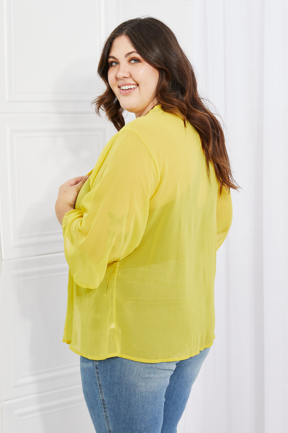 Just Breathe Full Size Chiffon Kimono in Yellow - Women’s Clothing & Accessories - Kimonos - 9 - 2024