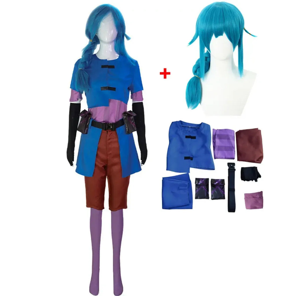 Jinx Childhood Cosplay Costume Set - Arcane LOL - Women’s Clothing & Accessories - Cosplay - 1