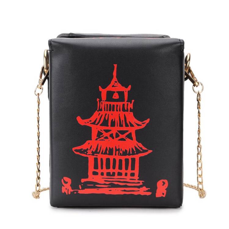 Chinese Takeout Box Chain Bag - Black - Women Bags & Wallets - Handbags - 23 - 2024