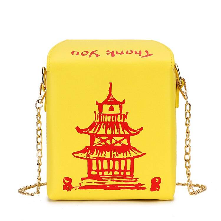 Chinese Takeout Box Chain Bag - Yellow - Women Bags & Wallets - Handbags - 28 - 2024