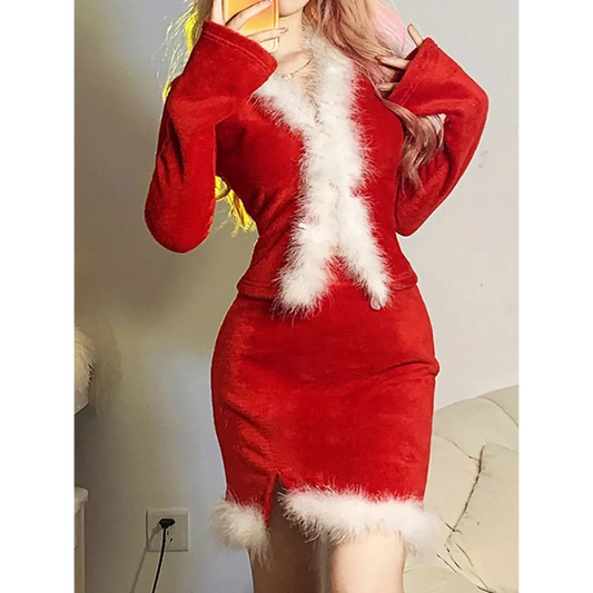 Sexy Christmas Party Velvet Dress - All Dresses - 2