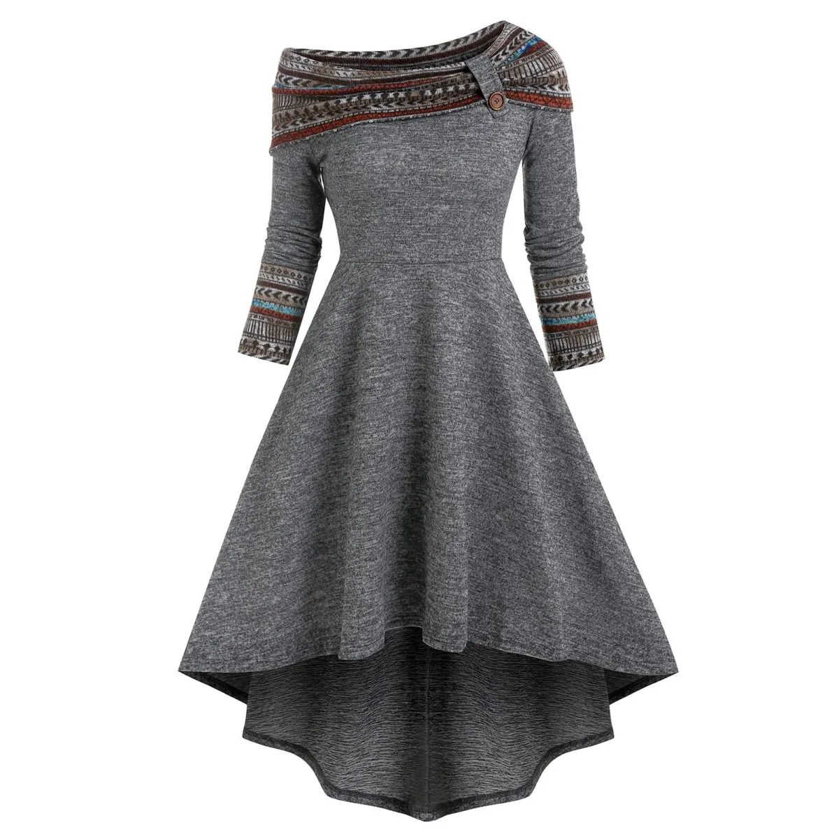 Cinched Striped Flare Dress - All Dresses - 16