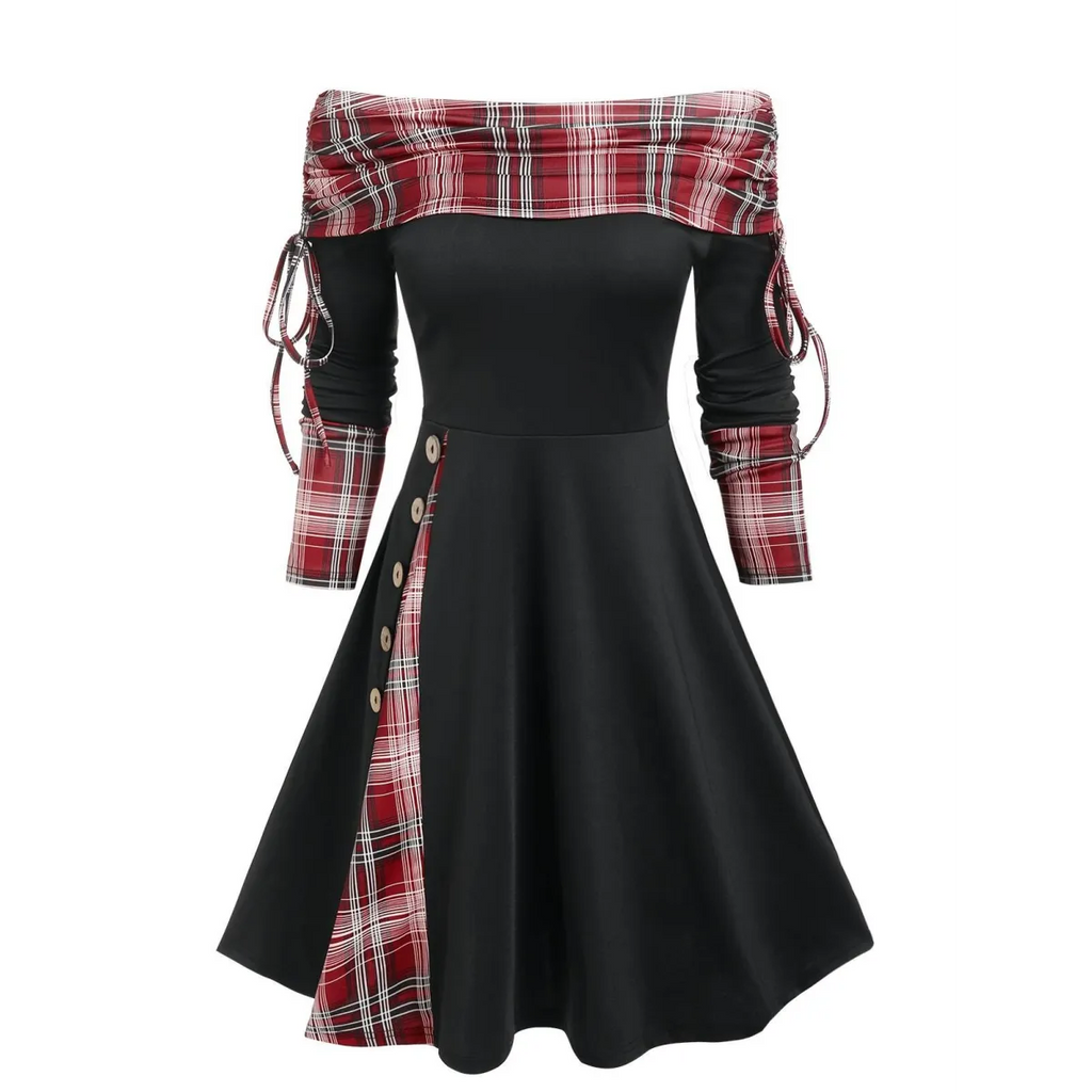 Cinched Striped Flare Dress - All Dresses - 18