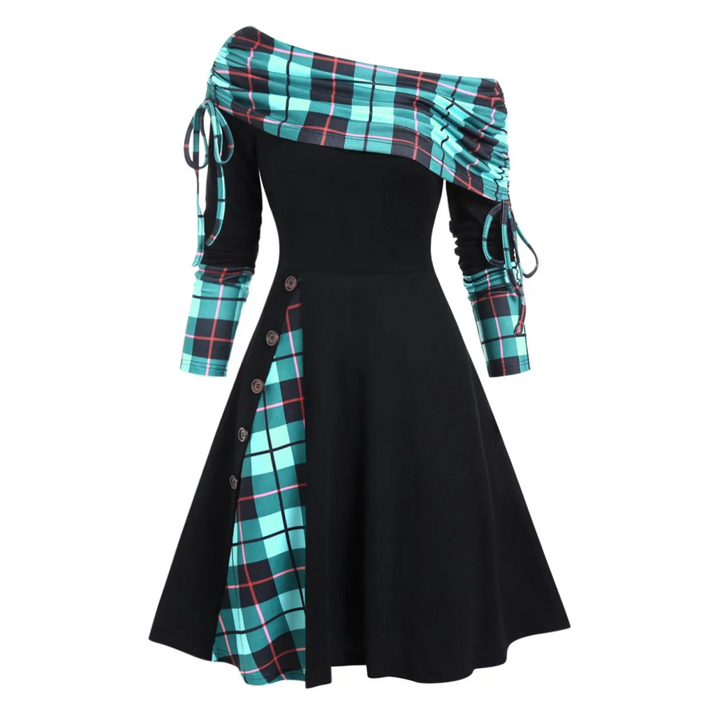 Cinched Striped Flare Dress - All Dresses - 24