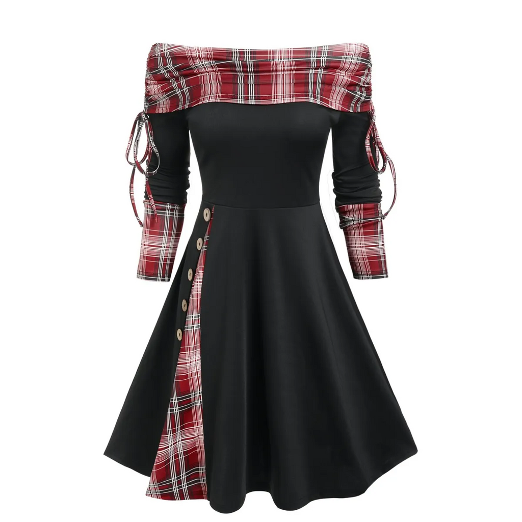 Cinched Striped Flare Dress - All Dresses - 25