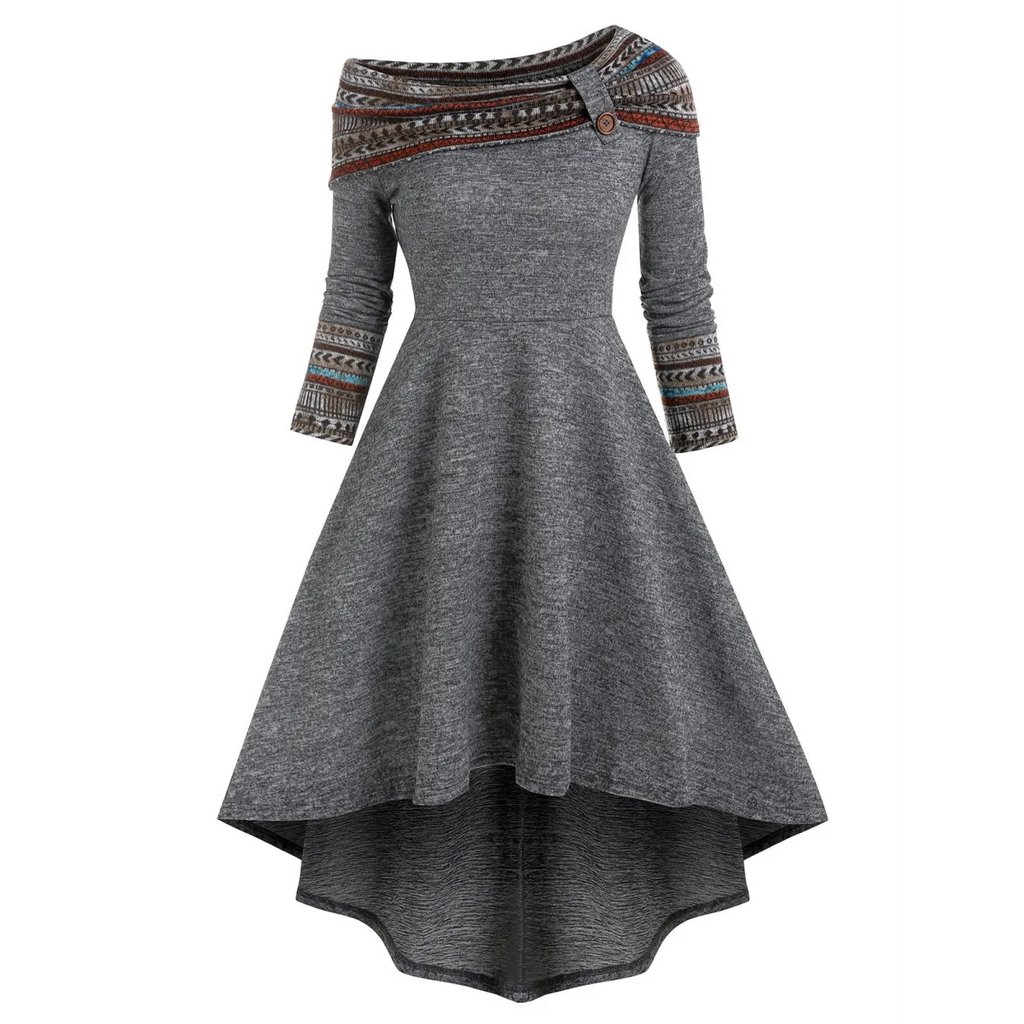 Cinched Striped Flare Dress - All Dresses - 27