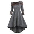 Cinched Striped Flare Dress - All Dresses - 27