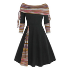 Cinched Striped Flare Dress - All Dresses - 5