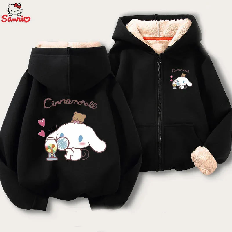 Sanrio Cartoon Cinnamoroll Cashmere Hoodie - A1 / M(50-60kg) - Hoodies & Sweatshirts - Clothing - 1 - 2024