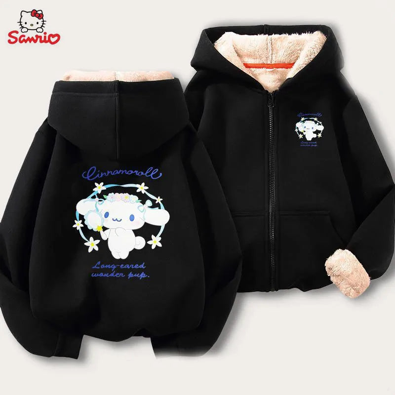 Sanrio Cartoon Cinnamoroll Cashmere Hoodie - A3 / M(50-60kg) - Hoodies & Sweatshirts - Clothing - 4 - 2024