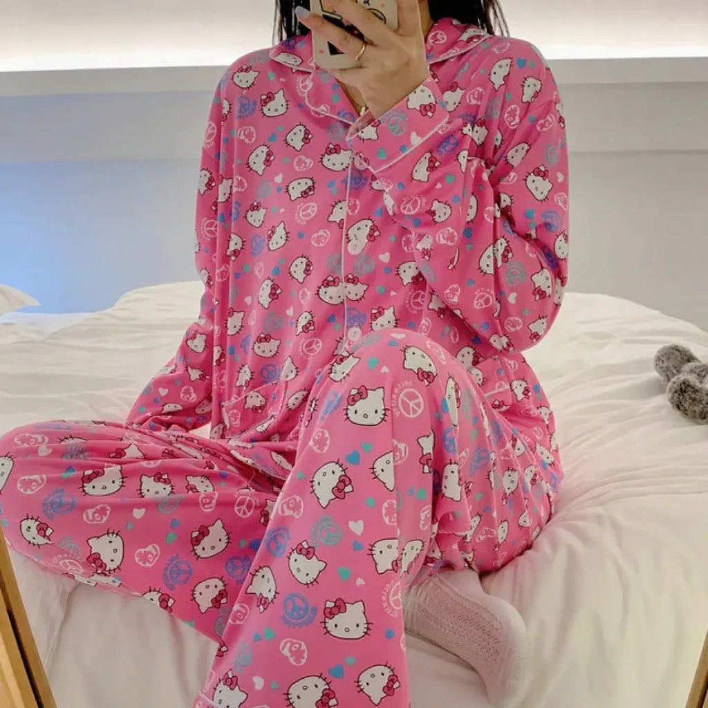 Hello Kitty Kuromi My Melody Cinnamoroll Flannel Pajamas - Pajamas - Pajamas - 16