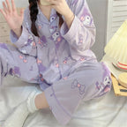 Hello Kitty Kuromi My Melody Cinnamoroll Flannel Pajamas - Pajamas - Pajamas - 11