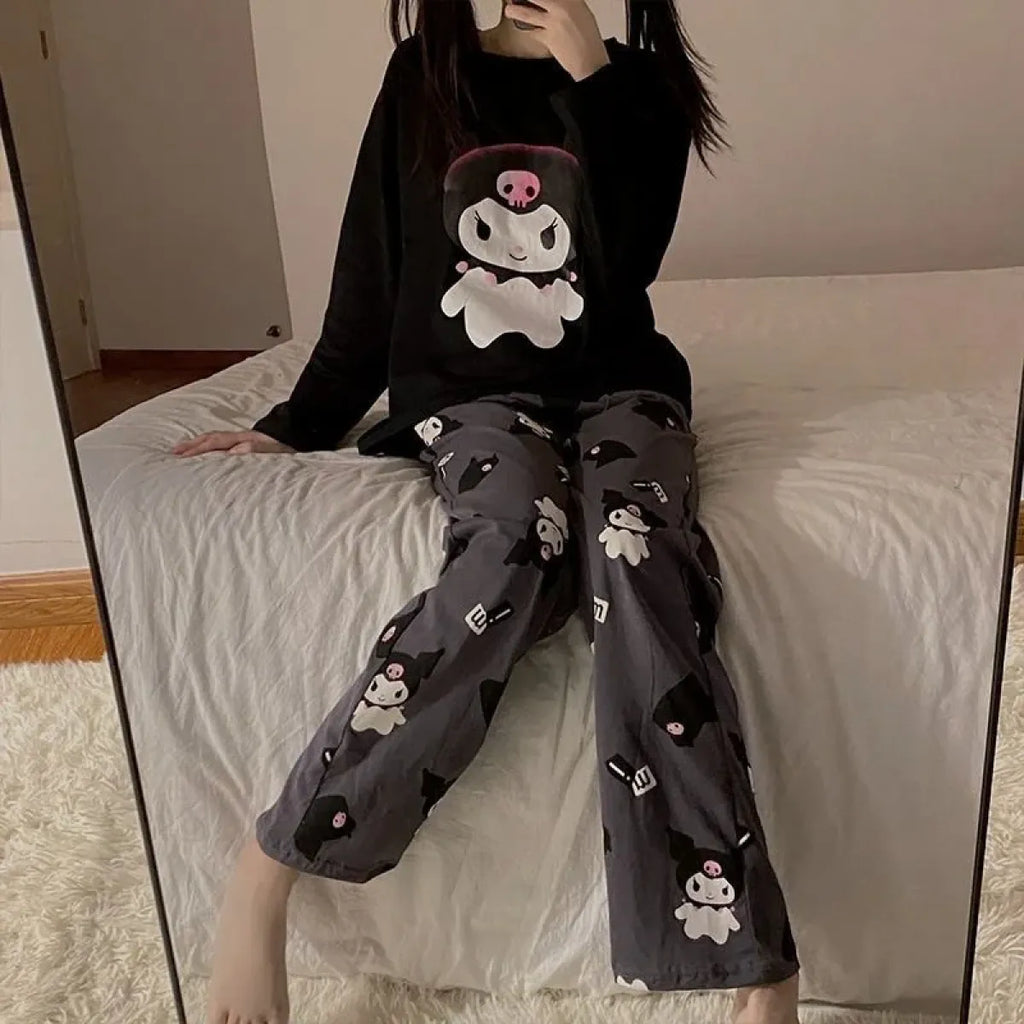Hello Kitty Kuromi My Melody Cinnamoroll Flannel Pajamas - Pajamas - Pajamas - 5
