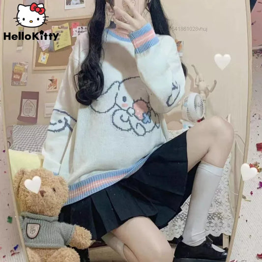 Kawaii Cinnamoroll Knit Hoodie - Hoodies & Sweatshirts - Shirts & Tops - 1 - 2024