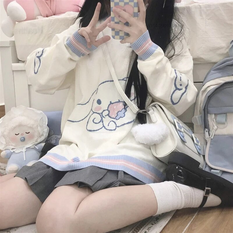 Kawaii Cinnamoroll Knit Hoodie - Hoodies & Sweatshirts - Shirts & Tops - 2 - 2024