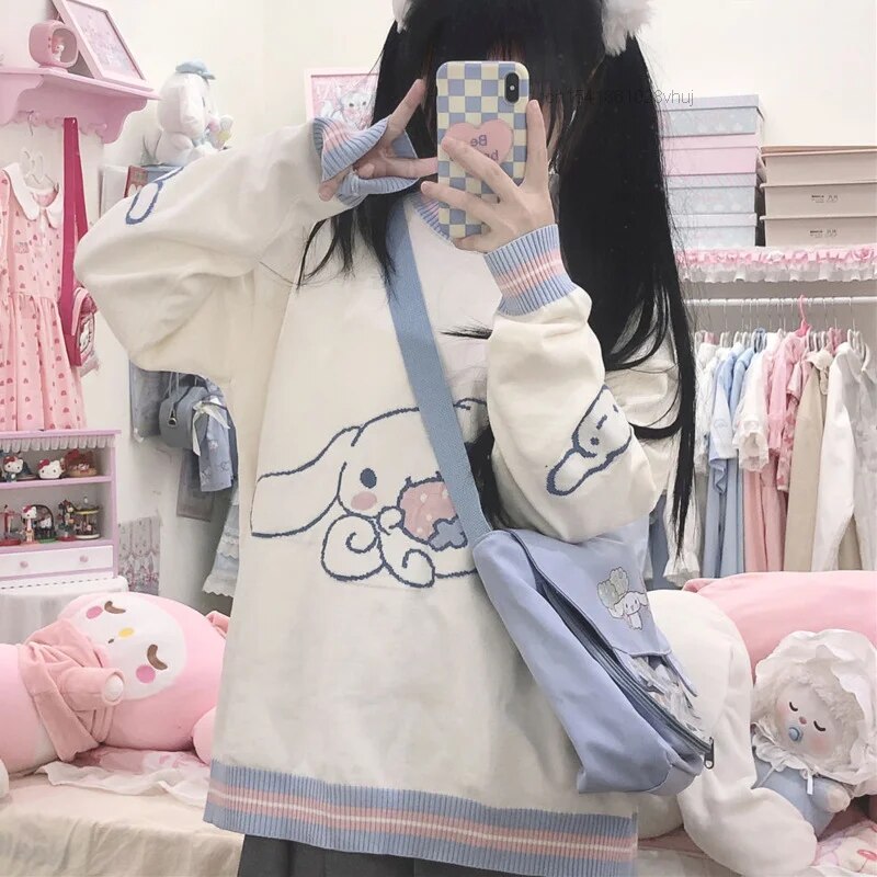 Kawaii Cinnamoroll Knit Hoodie - Hoodies & Sweatshirts - Shirts & Tops - 4 - 2024