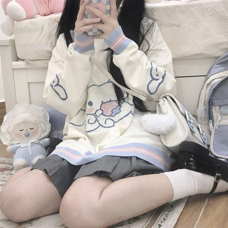 Kawaii Cinnamoroll Knit Hoodie - Hoodies & Sweatshirts - Shirts & Tops - 5 - 2024