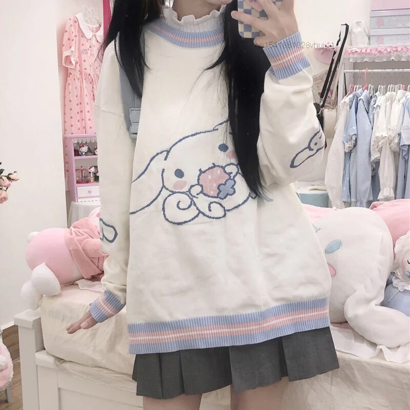 Kawaii Cinnamoroll Knit Hoodie - Hoodies & Sweatshirts - Shirts & Tops - 6 - 2024