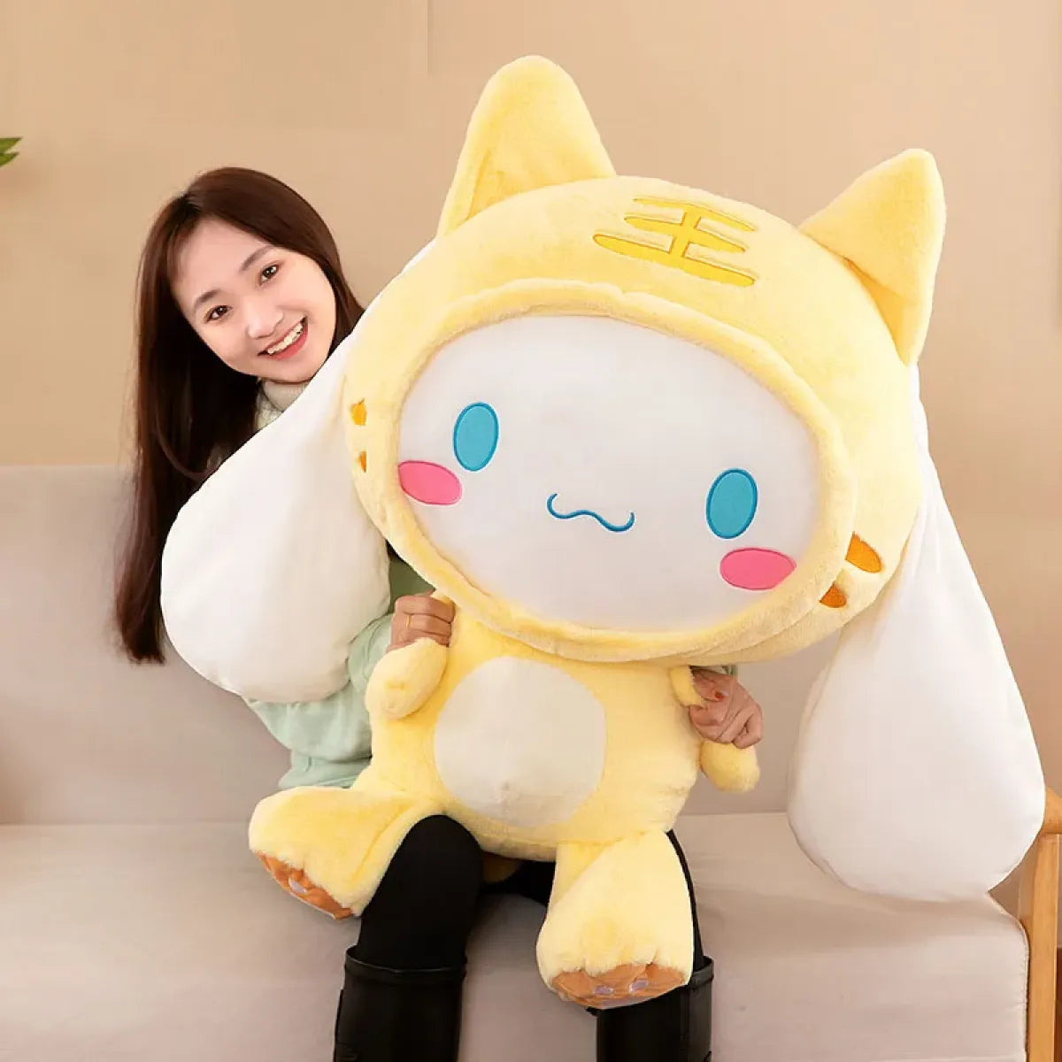 Large Kawaii Cinnamoroll Plush – Pastel Tie-Dye Comfort Pillow Toy - Sanrio - Plushie - 2