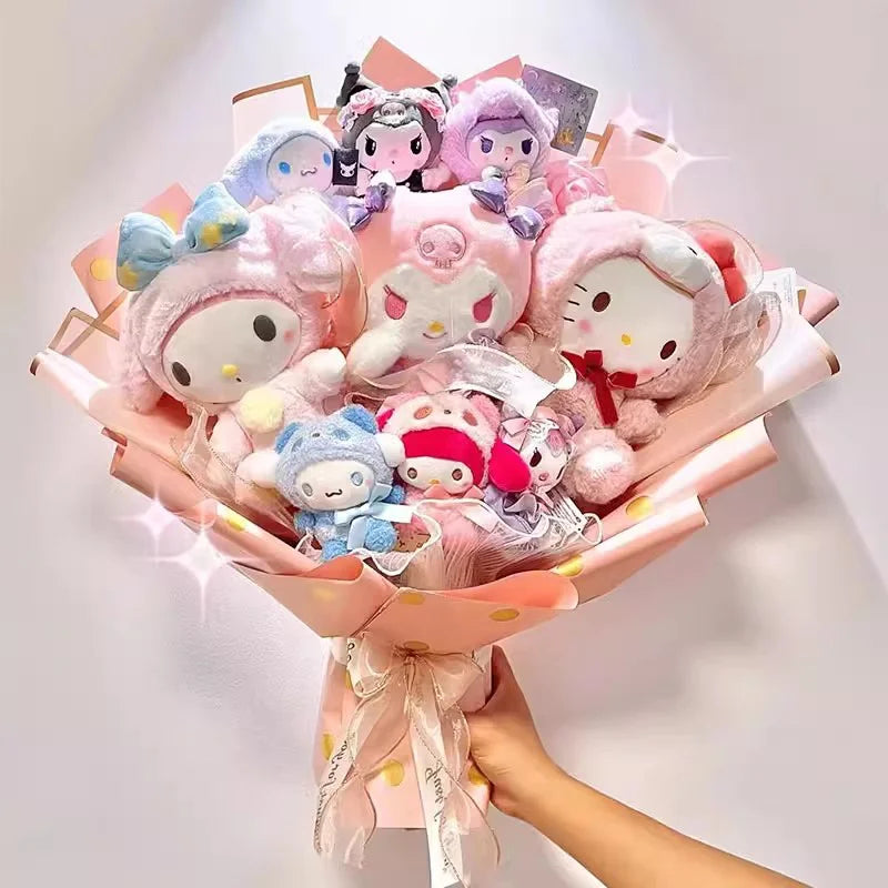 Kawaii My Melody & Cinnamoroll Plush Toy Bouquet - C - Plushies - Stuffed Animals - 17 - 2024