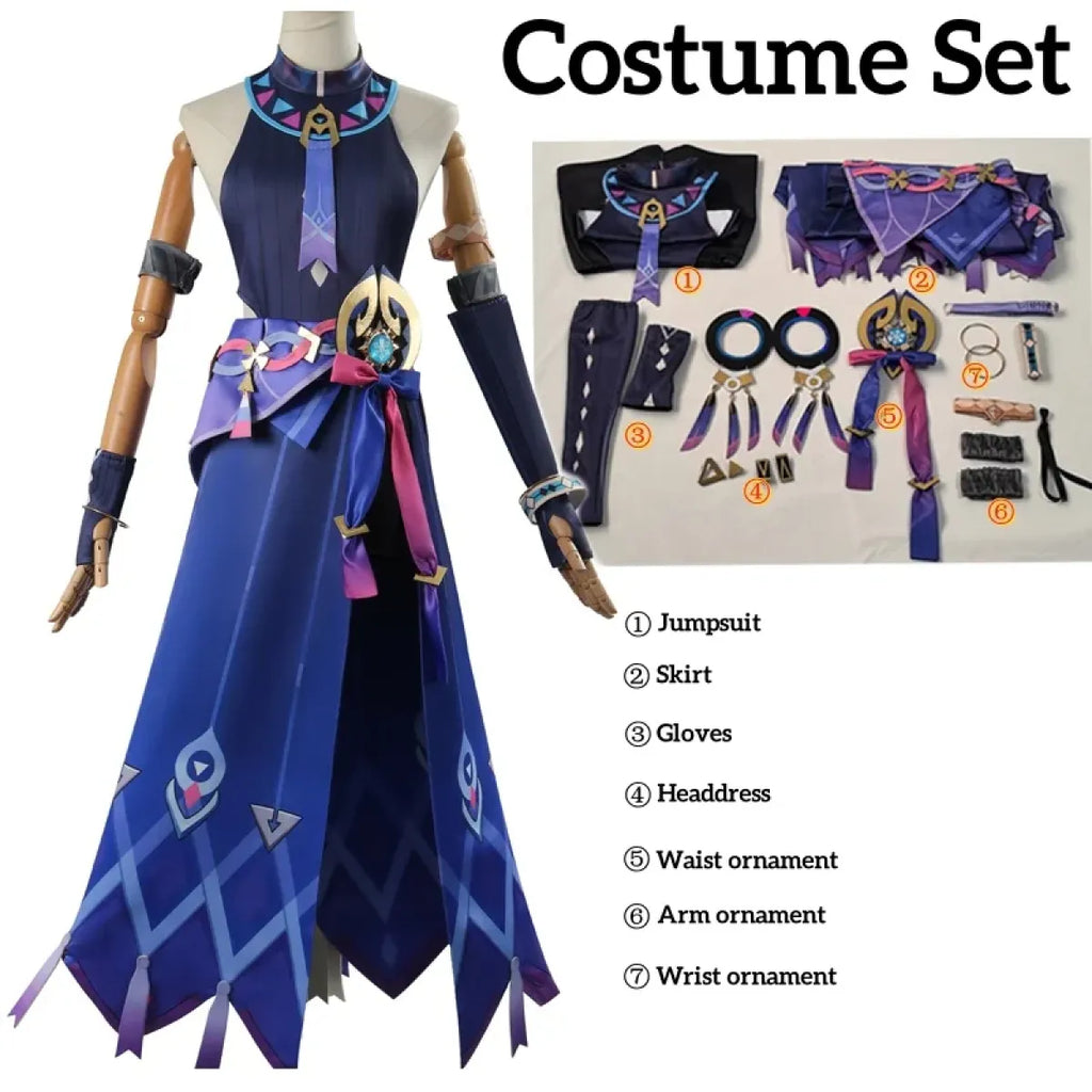 Genshin Citlali Cosplay Dress – Elegant Fantasy Outfit Set - All Dresses - Sets - 9