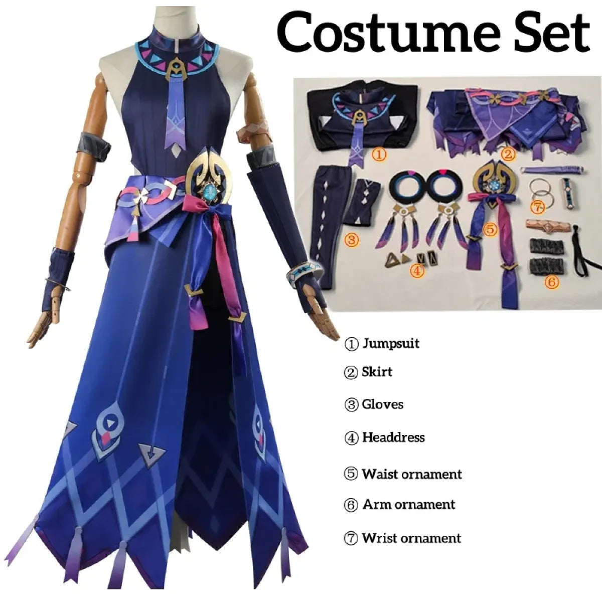 Genshin Citlali Cosplay Dress – Elegant Fantasy Outfit Set - All Dresses - Sets - 9
