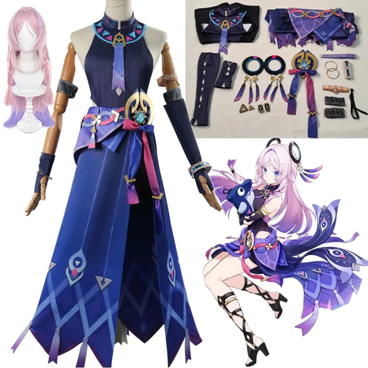 Genshin Citlali Cosplay Dress – Elegant Fantasy Outfit Set - All Dresses - Sets - 1