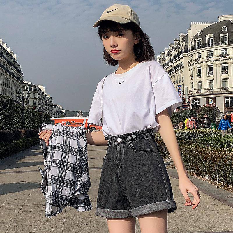 Classic Harajuku Jean Shorts - Gray / XL - Bottoms - Shorts - 22 - 2024