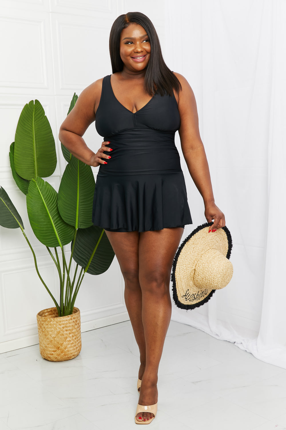 Full Size Clear Waters Swim Dress in Black - All Dresses - Swimwear - 11 - 2024