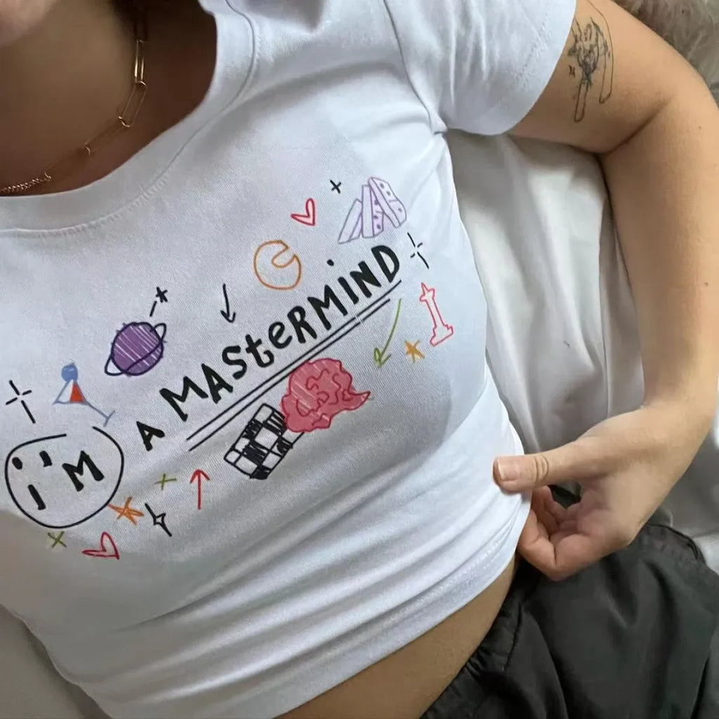 ’I’m A Matermind’ - Clever Quips Cropped Tee - T-Shirts - 6