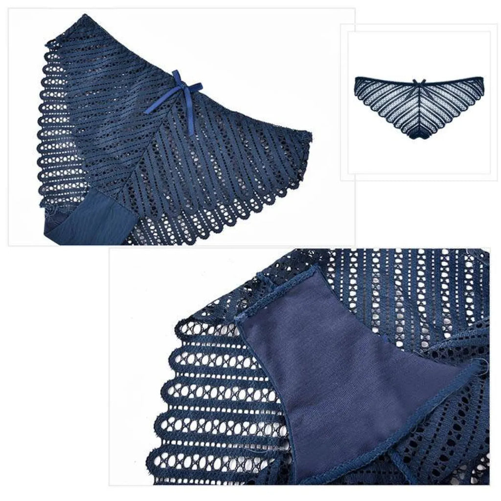 Lace Front Closure Bra With Panties Set - Women’s Clothing & Accessories - 13