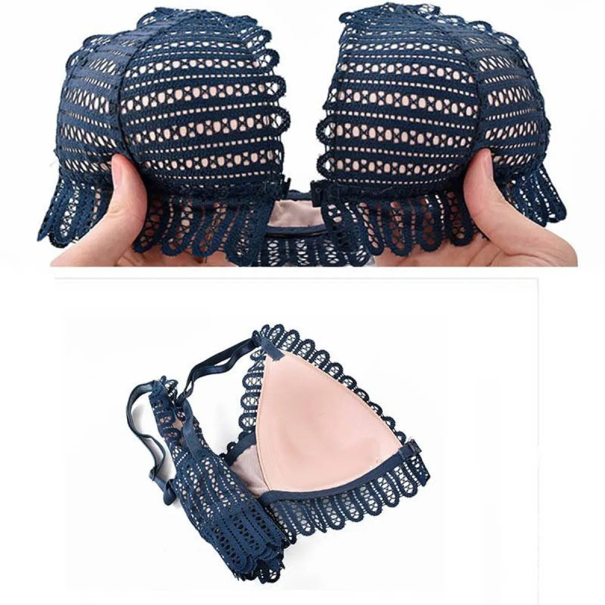 Lace Front Closure Bra With Panties Set - Women’s Clothing & Accessories - 5