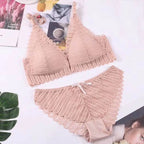 Lace Front Closure Bra With Panties Set - Women’s Clothing & Accessories - 19