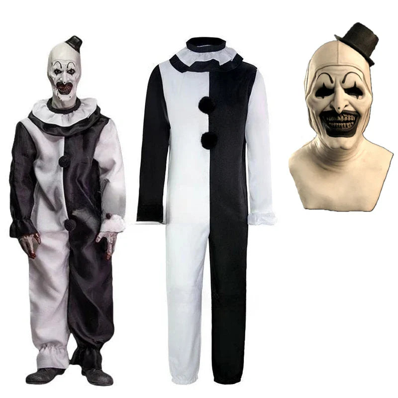 Terrifier 2 Art The Clown Cosplay Costume – Jumpsuit & Mask Halloween Set - Costume and mask B / S - Women’s