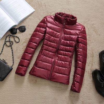 Duck Down Jacket - Burgundy / Collar / M - Women’s Clothing & Accessories - Coats & Jackets - 21 - 2024