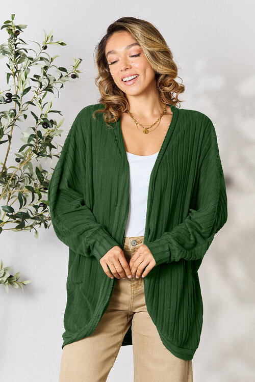 Ribbed Cocoon Cardigan - Green / S - Women’s Clothing & Accessories - Shirts & Tops - 22 - 2024