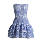 Colorblock Embroidered Strapless Dress - All Dresses - Dresses - 4