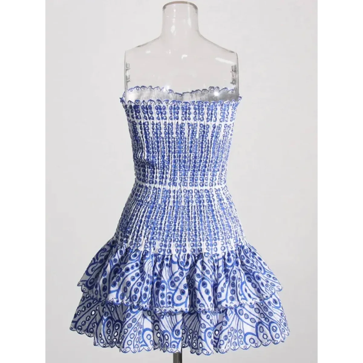 Colorblock Embroidered Strapless Dress - All Dresses - Dresses - 6