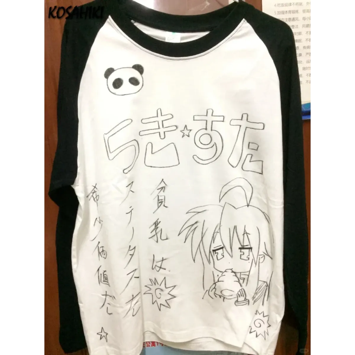 Harajuku Anime Contrast Sleeve Tee - T-Shirts - Long - T-Shirts - 1