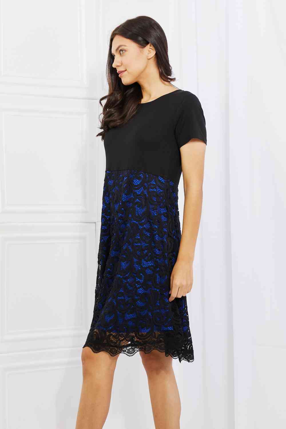 Full Size Contrasting Lace Midi Dress - All Dresses - Dresses - 3 - 2024