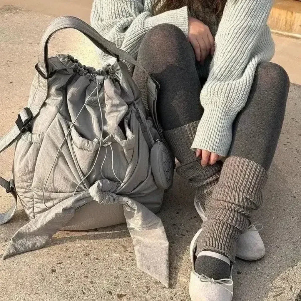 Nylon Bow Drawstring Convertible Backpack - Women Bags & Wallets - Backpack - 7