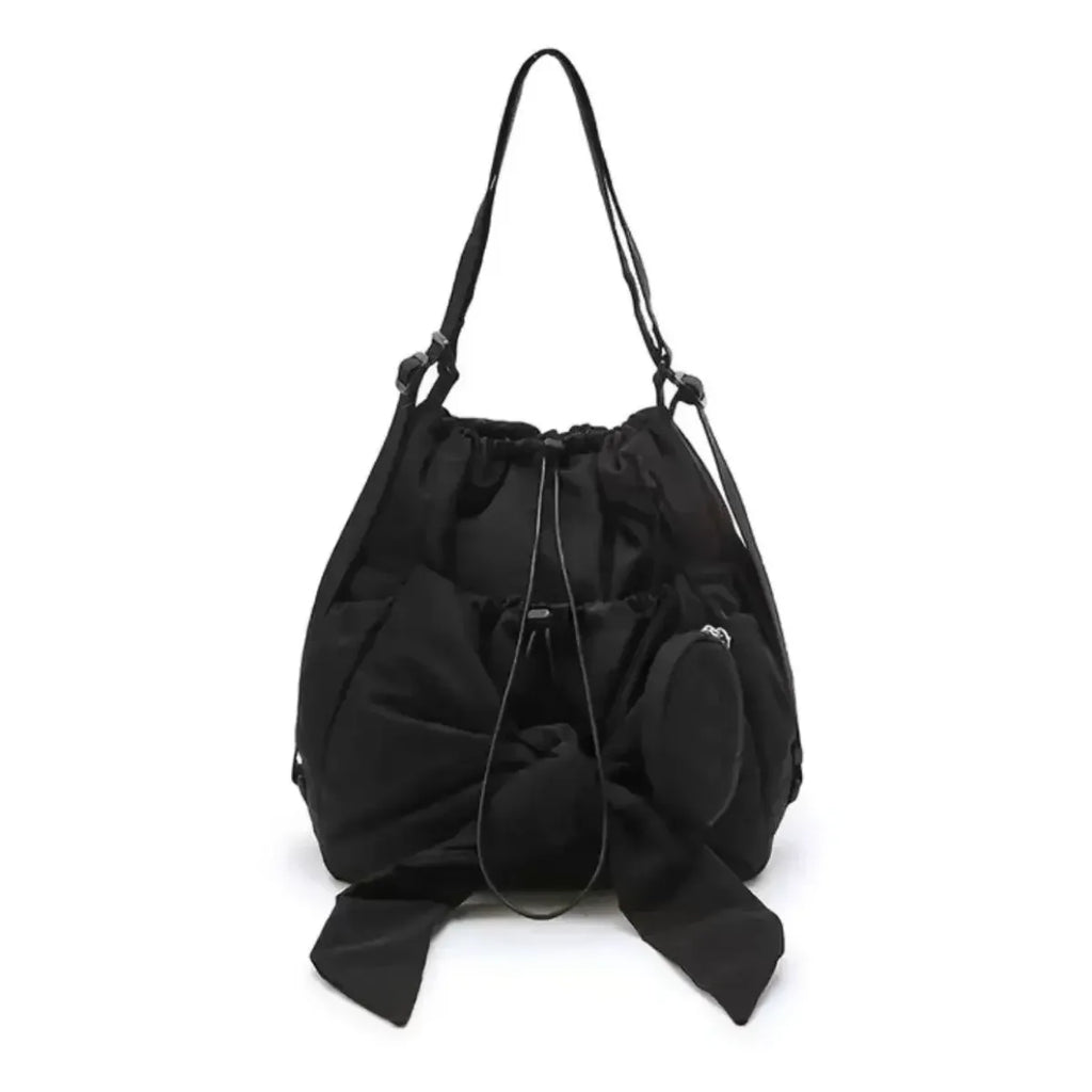 Nylon Bow Drawstring Convertible Backpack - Women Bags & Wallets - Backpack - 9