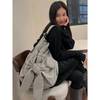 Nylon Bow Drawstring Convertible Backpack - Women Bags & Wallets - Backpack - 8