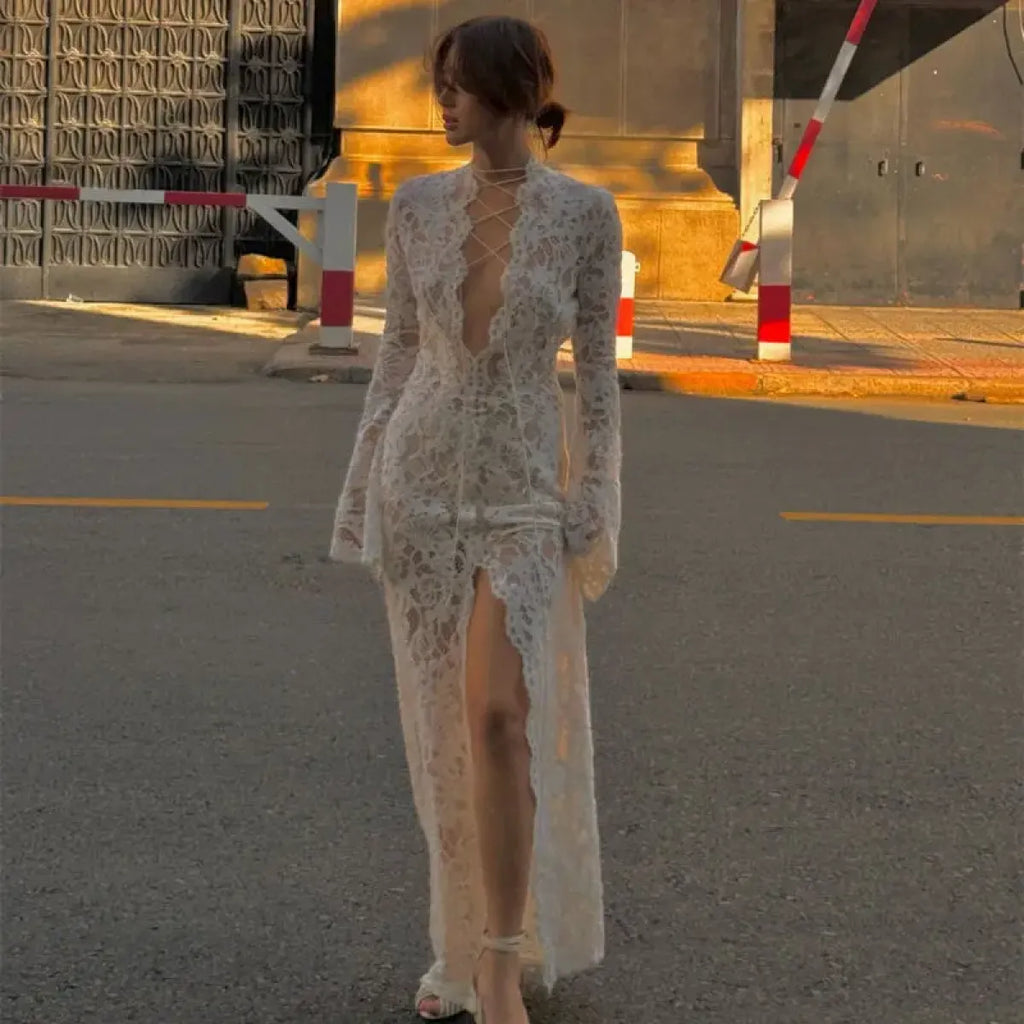 Coquette Lace Long Sleeve Dress - All Dresses - Dresses - 3