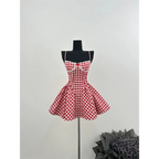 Coquette Plaid Mini Dress – Balletcore Gyaru Party Dress - All Dresses - Strapless - Off-Shoulder - Crop Tops - 1