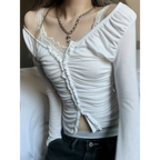 Coquette Ruched T-shirt With Hooks - T-Shirts - Shirts & Tops - 1 - 2024